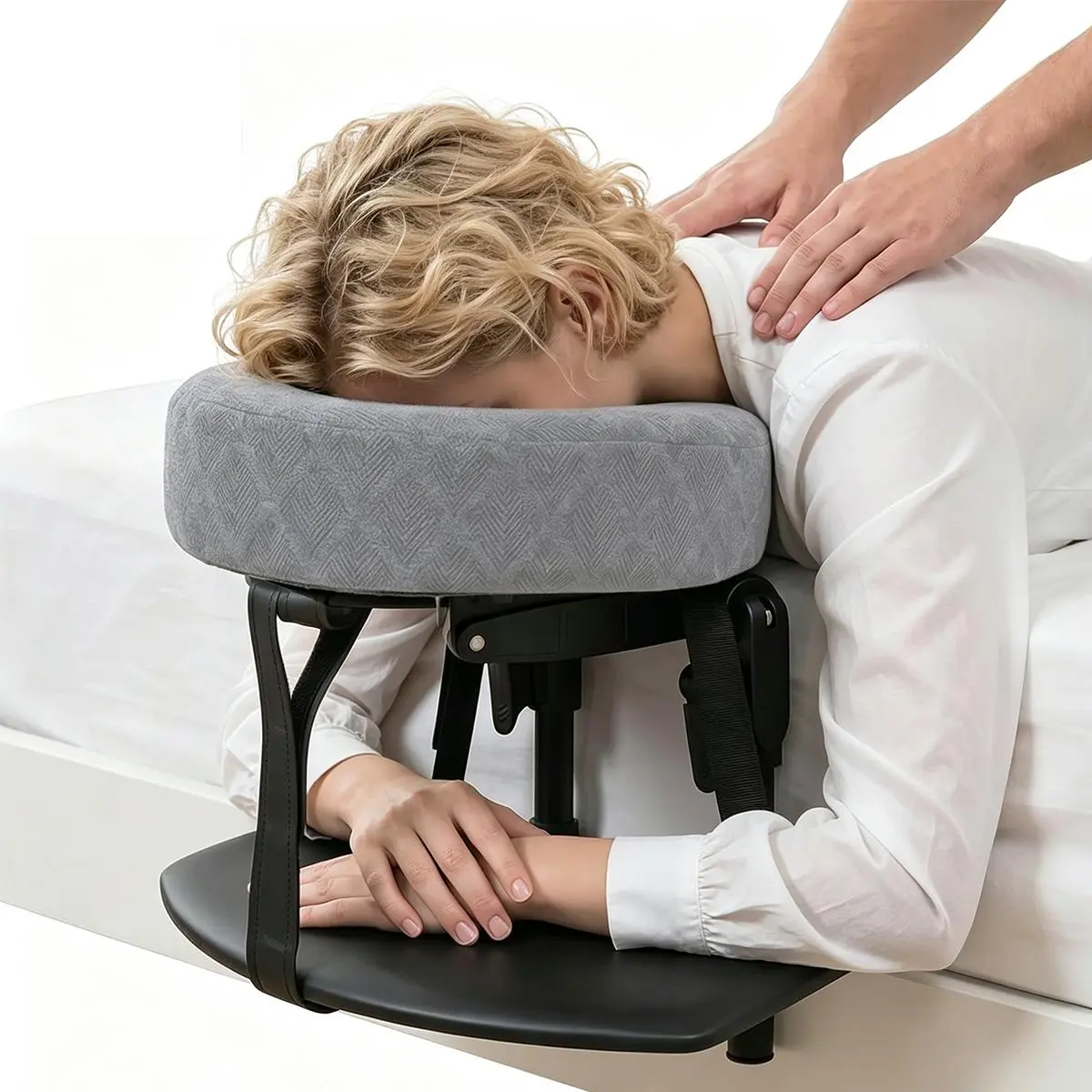 Massage Headrest for Bed, Massage Face Cradle at Home, Adjustable 14.95" Height Massage Head Holder for Sleeping Mattress, Comfortable Face Down Pillow After Eye Surgery