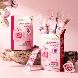 Rose Essence Collagen Filling Soft Membrane Mask, 20pcs/set Facial Care Moisturizing, Moisture, Hydrating & Tightening Mask, Face Masks for Women & Girls