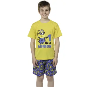 Despicable Me Boys' Movie Minions 1 In A Minion Sleep Pajama Set Shorts