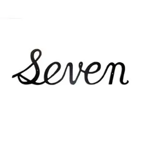 212 MAIN Handcrafted Aluminium Script Font House Number 7 Sign - 5.25x5.25in Baked Enamel Finish Home Decor Plaque, Includes Mount Kit with Hardware