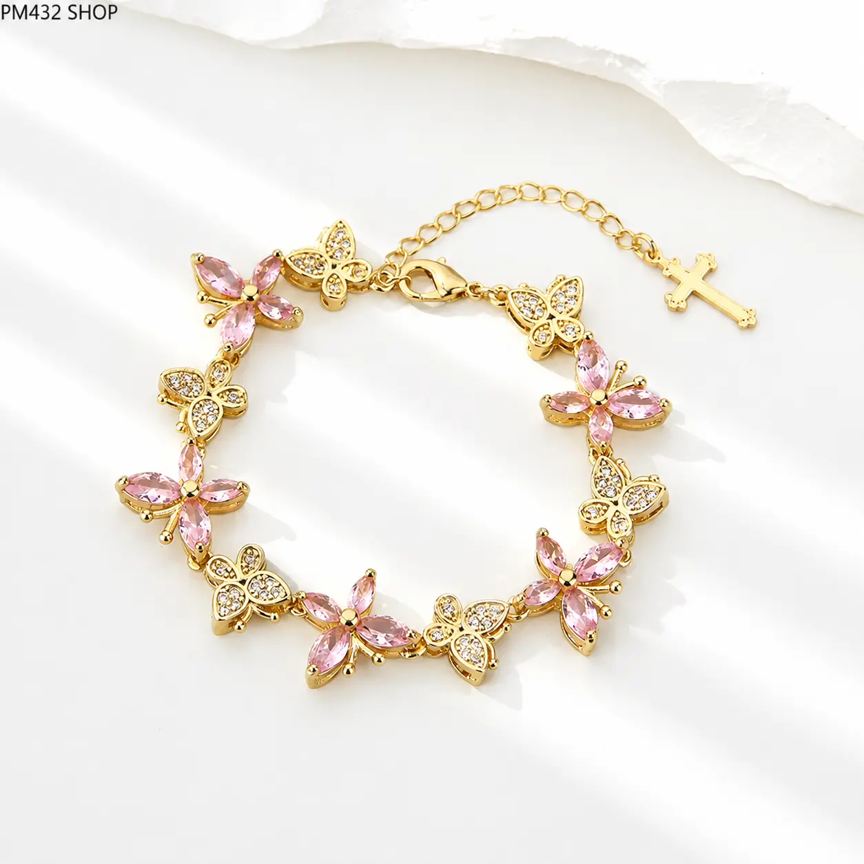 Lucky Cubic Zirconia Butterfly Bracelet for Women – Sparkling Crystal Fashion Jewelry, Elegant Gift for Valentine’s Day, Birthday, Mother, Girlfriend & Daughter