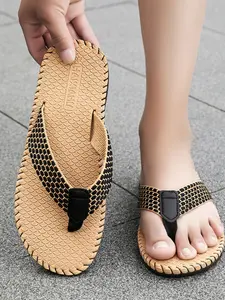 Men's Summer Home Outdoor Wear Resistant Anti-Slip Odor-Resistant Thick Sole Sandals Flip Flops, Casual Eva Material Shoes