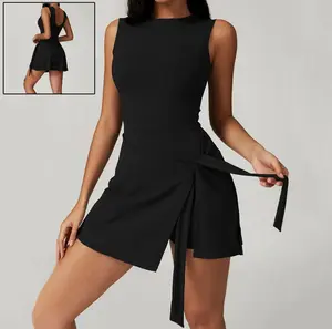 Women Yoga Sexy Sleeveless Sports Romper Yoga Jumpsuits Fitness One Piece Workout Backless Rompers Tank Top Shorts Sportswear
