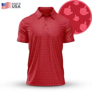 Tee4daddy - Funny Polo Golf Shirt Style Handsign Burning Red, Comfortable Streetwear, Men Polo Shirt, Casual Streetwear outdoorfun outdoorfun