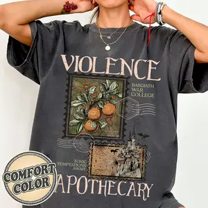 Violence Apothecary Comfort Colors Shirt, Fourth Wing Shirt, Basgiath War College Shirt, Violet Sorrengail, Riorson House Gift, Xaden Riorson, squeezeshirtorange