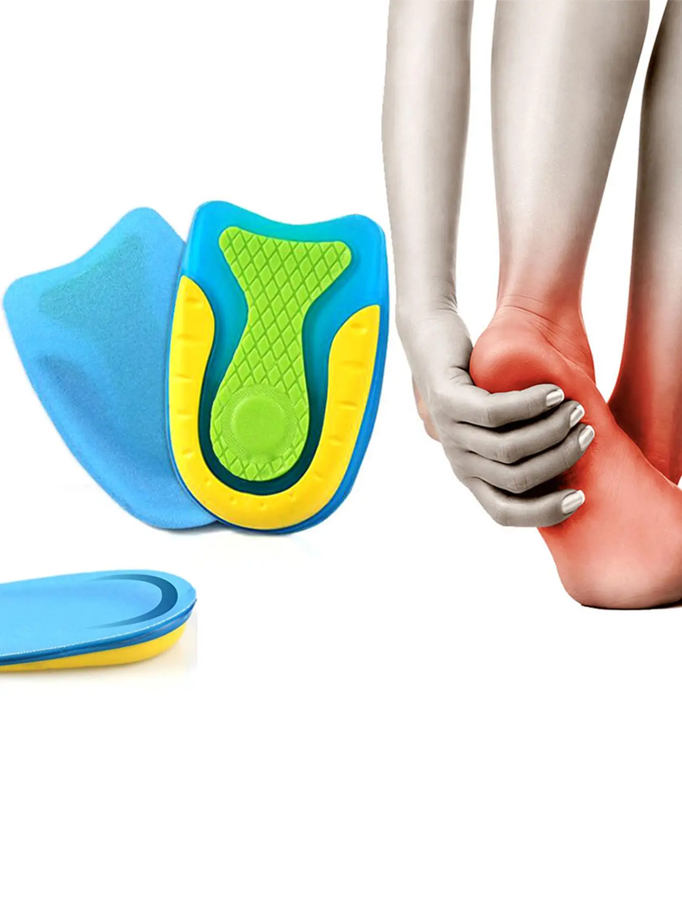 Silicone Gel Heel Pads, U-shaped Heel Inserts, Plantar Fasciitis Insoles, Insole Height Increase Shoes Pad, Shoe Accessories for Men & Women, Height Increasing Insole, Padded Insole