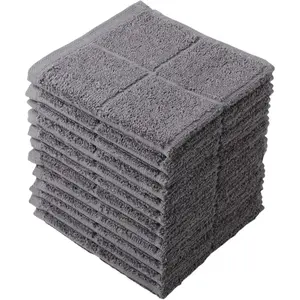 Dishcloths Kitchen Highly Absorbent Dish Rags  Cotton Dish Cloths for Washing Dishes, Cleaning (12pcs Gray)