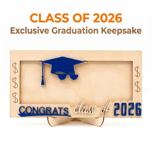 2026 Graduation Wood Photo Frame Stand Viral Class Of 2026 Memorial Desk Decor
