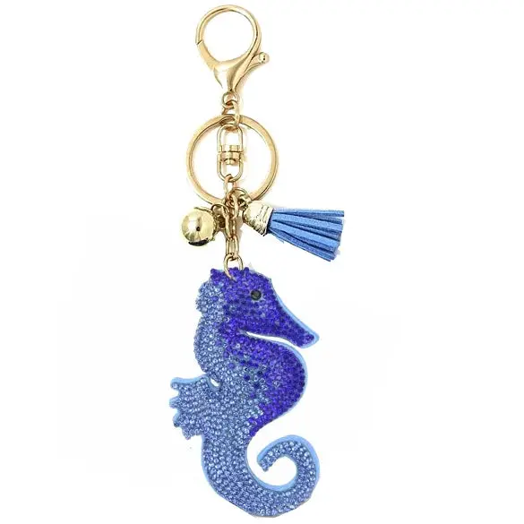 Blue Seahorse, Gold Hardware