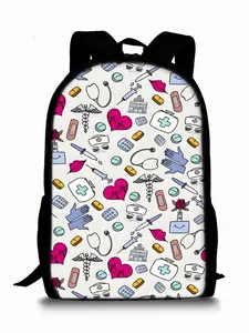 Single-layer backpack with medical care pattern print Backpack for school School Backpacks
