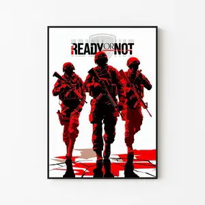 [Unframe] Ready or Not Game Art Poster, Hardcore Tactical Shooter Wall Art, Police Operations Gaming Decor, Modern FPS Artwork Print, Gift for Video Game Fans