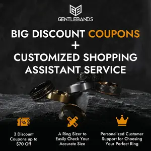 Gentlebands 3 big Coupons + Ring sizer + Customized Shopping Assistant service | men's wedding ring