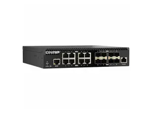 QNAP QSW-M3216R-8S8T-US Half Rackmount 16-Port 10GbE Layer 2 Web Managed Switch - 8 Ports - Manageable - 10 Gigabit Ethernet - 10GBase-T, 10GBase-X - 2 Layer Supported