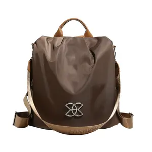 Women’s Lightweight Buckle-Less Carry-All Compartmented Dual-Use Dustproof Waterproof PU Travel Backpack - Female Trendy Casual Anti-Shock Shoulder Bag for Daily & Travel Use, Buckle-Less Backpacks, Carry-All Backpacks