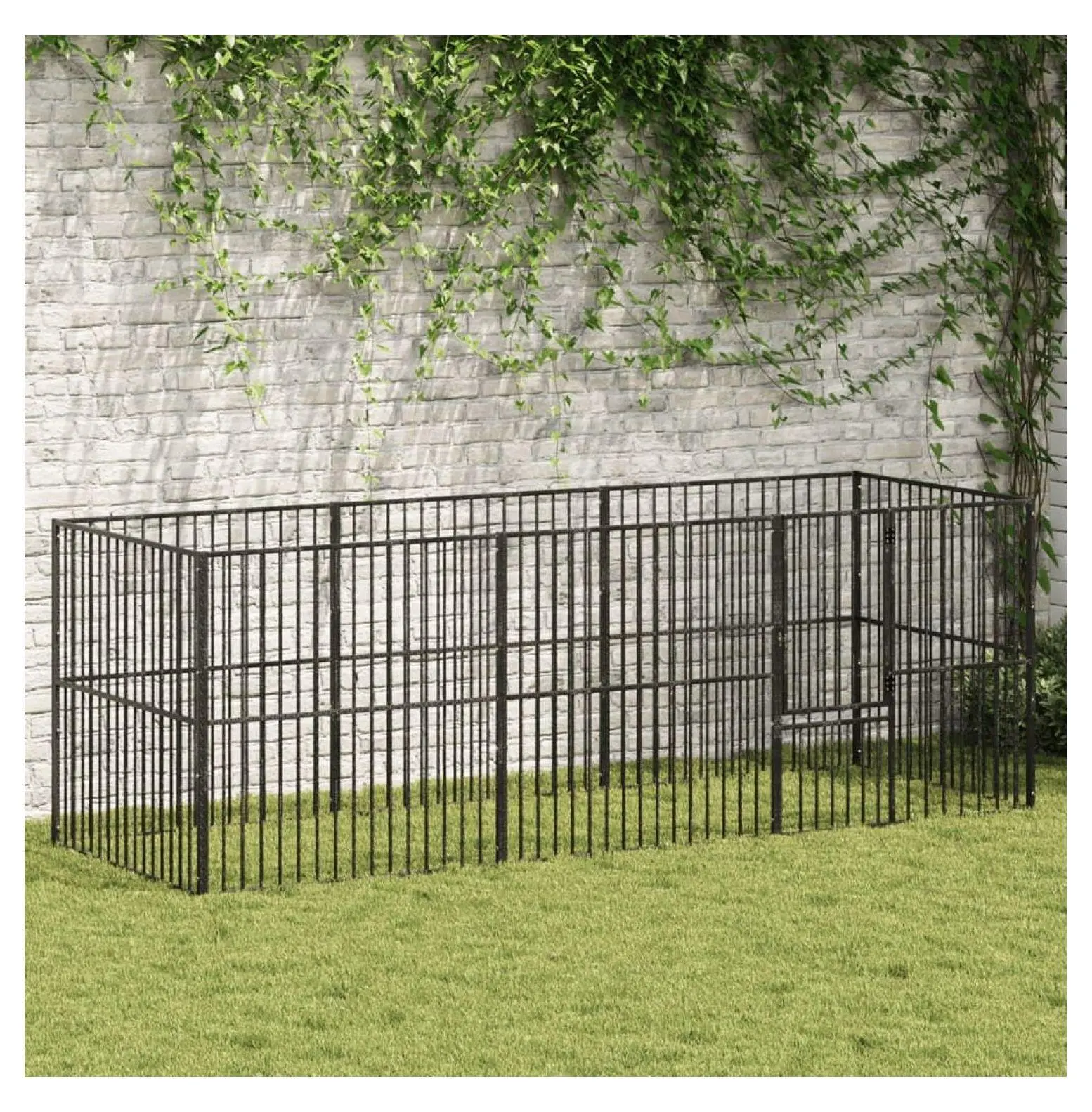 Dog Playpen Black Galvanized Steel Large Heavy Duty - 8 Panel Pet Exercise Pen for Indoor Outdoor Use, Puppy Kennel, Dog Barrier