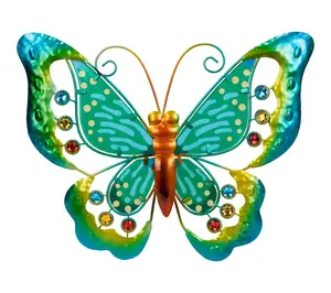 Northlight Green Metal Butterfly Garden Wall Hanging