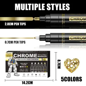 High-gloss mirror chrome pen scratch repair penDIY Gunpla figure touch-up paint metallic marker Multipurpose Marker Pen
