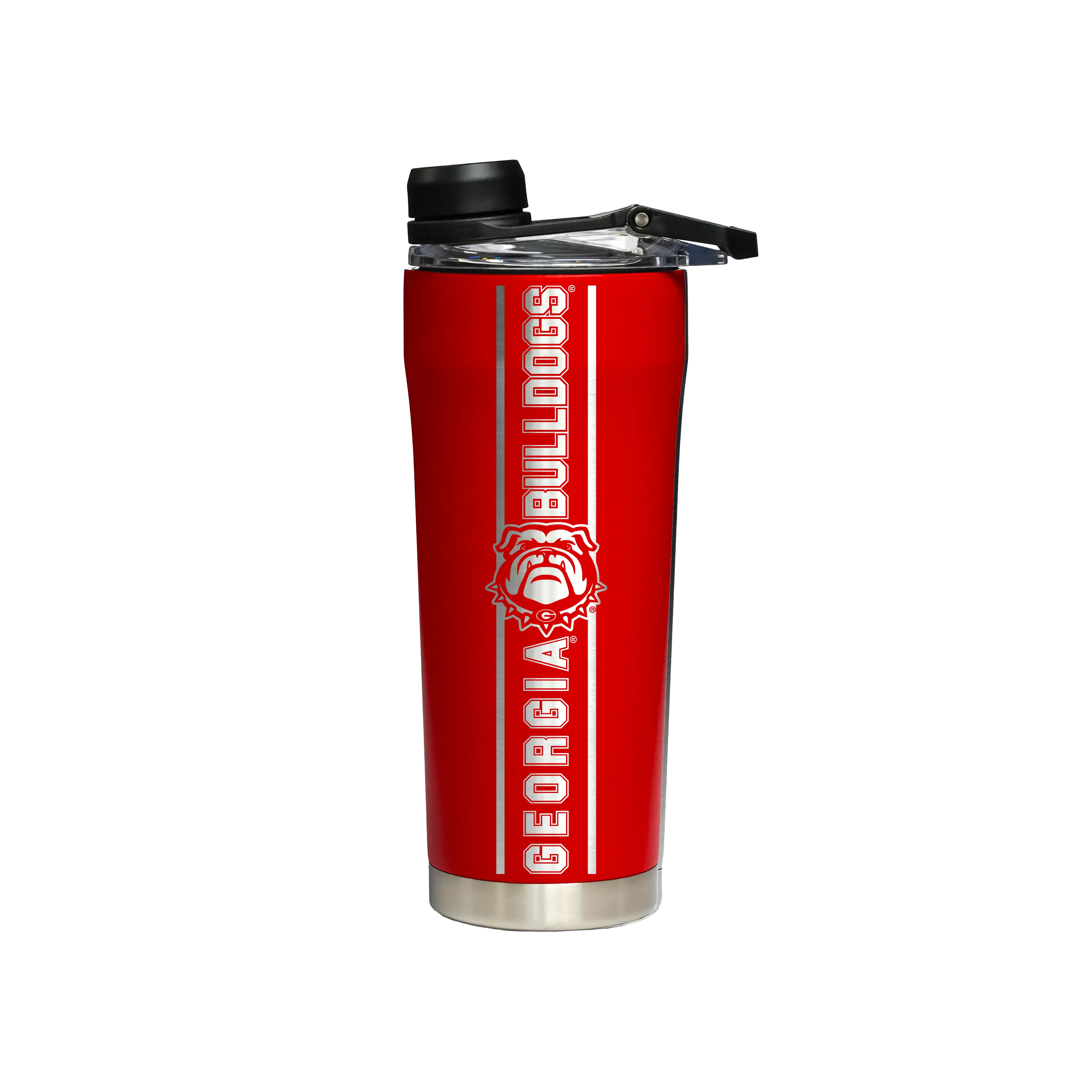Georgia Laser-Etched Red Stainless Steel Water Bottle - Reusable BPA-Free Double-Wall Vacuum Tumbler, Portable Leakproof Dishwasher-Safe Kitchen Drinkware with Secure Lid, Water Bottles