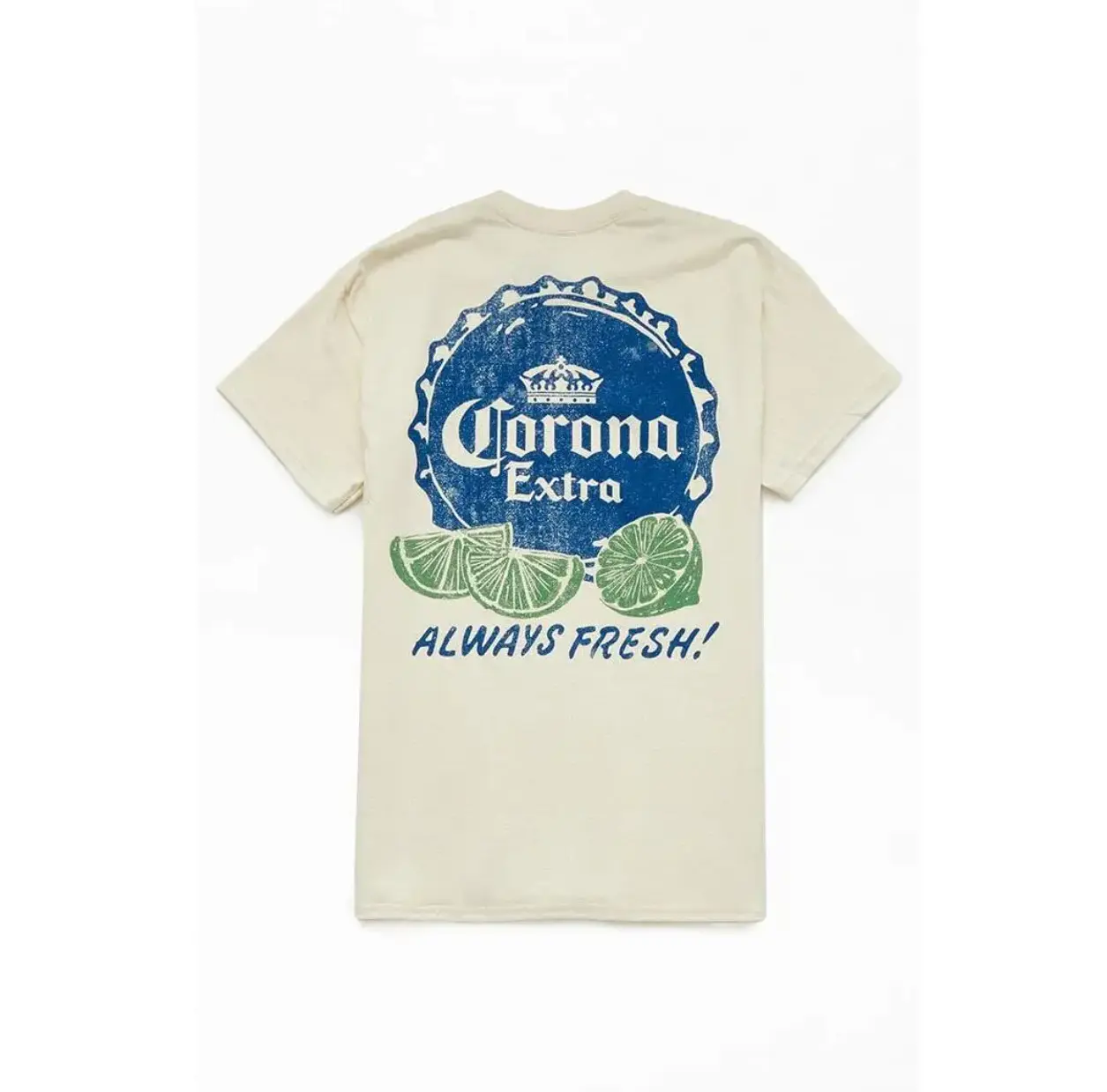 PacSun Men's Corona Fresh T-Shirt, Tropical Beer Graphic Tee, Casual Summer Beach Shirt for Men & Women