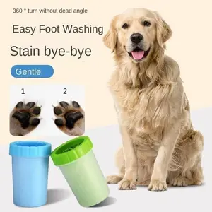 Pet Foot Washing Cup Dog Bath Pet Beauty Cleaning Wipe Free Automatic Foot Portable Cat Dirty Paw Cleaning Wash Brush Cup