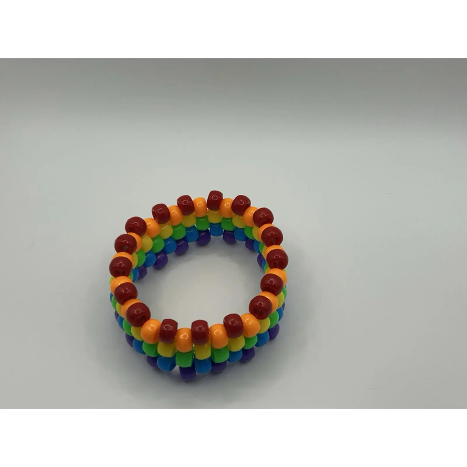 Rainbow Kandi Cuff - Vibrant Beaded Bracelet for Stylish Accessory