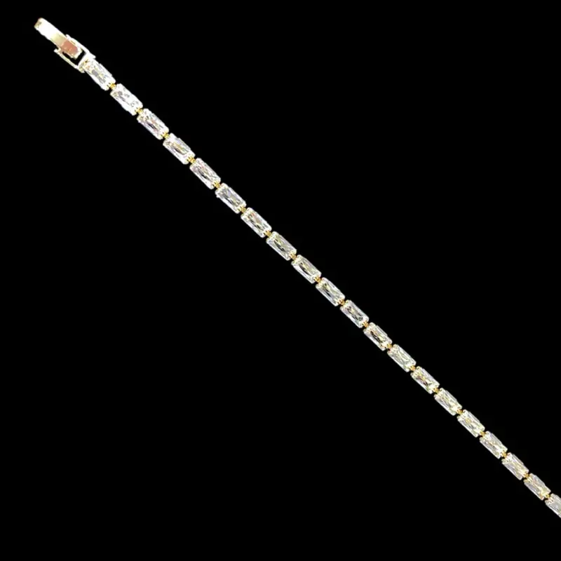 Gold filled princess cut CZ tennis bracelet