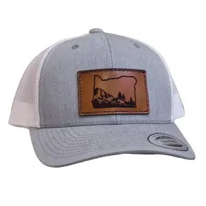 Leather Patch Trucker Hats | Richardson 112 Custom Logo Hats Made with Real Leather, Engraved Business Hats, Company Hats, Custom Hats