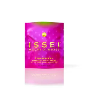 ISSEI Mochi Gummies Strawberry | Soft & Chewy | Award Winning | Gelatin-Free, Non-GMO, Gluten-Free, Plant-Based, Dye-Free | Delicious Snack | 2 Oz