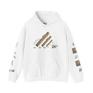 Camo Stripes with Wildlife Icons Hoodie | White Pullover