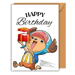 One Piece Happy Birthday Greeting Card - Tony Tony Chopper Design 5x7 Anime Fan Gift