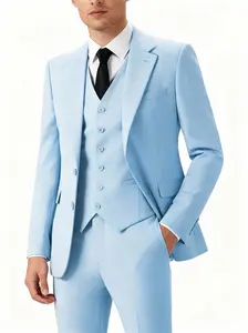 Men's 3-Piece Solid Color Elegant Business Slim-Fit Suits, Suitable For Parties, Formal Events, Groom's Wedding Attire, Vintage Style Suits Menswear