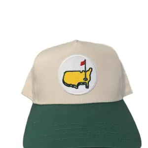 Masters Trucker Snapback Hat with Button Closure, Available in Multiple Colors, Featuring Flag Design and Circular Patch