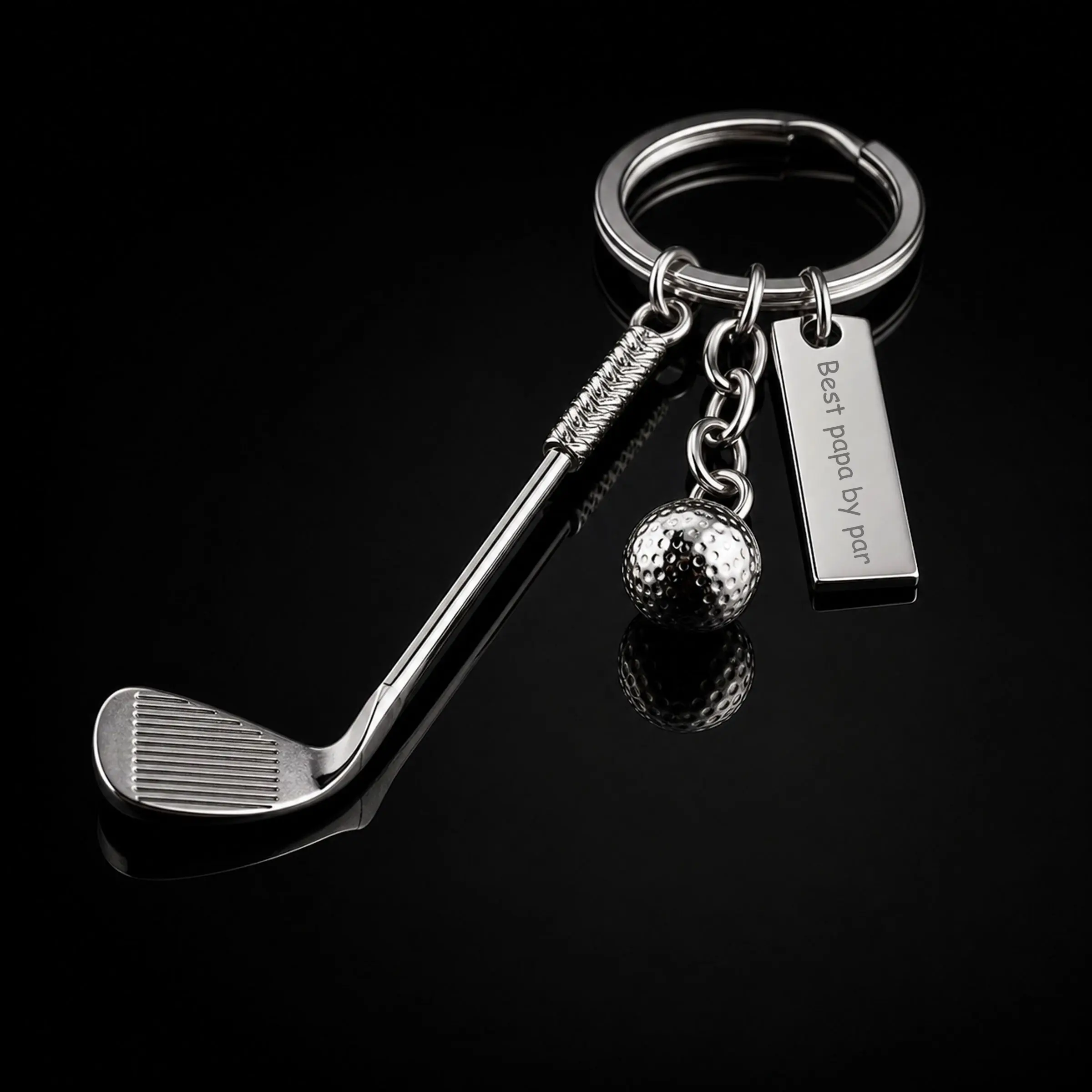 Golf Club Keychain Father's Day Gift Golf Gifts Keychain for Men Women Golfers Mini Alloy Golf Keychain Golf Racket Ball Pendant Keychain Golf Ball with Keychain Bag Pendant Decorations Sports Golf Lovers Gifts