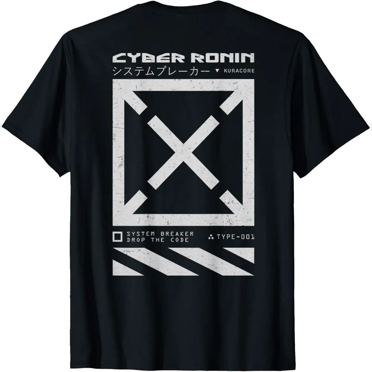 Back Print Japanese Streetwear Y2K Techwear Anime Cyberpunk T-Shirt Everyday Cotton T-Shirt