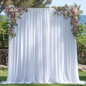 10x10ft White Backdrop Curtains – 2 Soft 5x10ft Panels, Wrinkle-Free Fabric Drapes for Weddings, Birthdays, Photography, and Party Background Decor