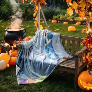 1 piece Lucid Dreams Song Theme Mural themed flannel blanket - Super soft flannel blanket in modern style, suitable for sofas and beds, all-season multi-purpose use, digital print design, 100% polyester material, durable and machine washable