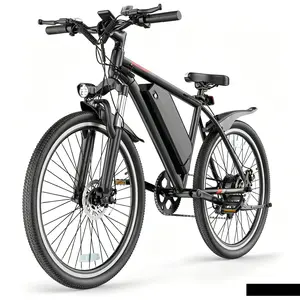 Adult Electric Mountain Bicycle, 350W 26" 7-Speed Adjustable E-Bike, 48V Battery, 22Mph Max Speed Off-Road Fat Tire outdoorfun outdoorfun