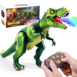 Remote Control T-Rex Dinosaur Toy for Kids RC Dino with Lights, Mist Spray & Realistic Sounds Perfect Gift for Boys Number Learning Pop & Push Toy Set Plush Doll Handmade Springy Squishy Pineapple