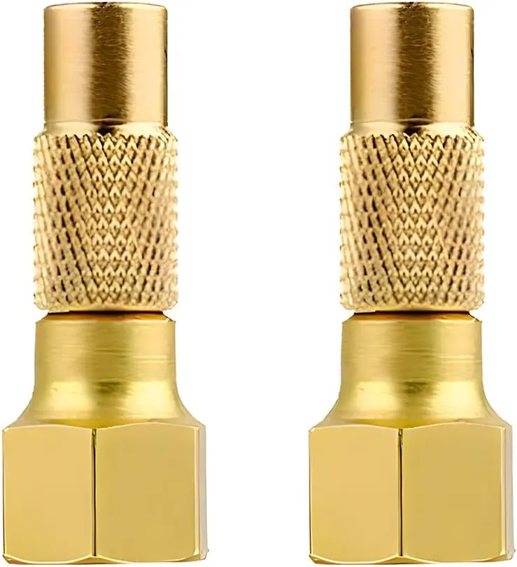 2-Count 1/4" NPT Brass Twist-On Air Chuck, Heavy-Duty Car Tire Inflator Nozzle, Automotive Tire Inflator Gauge Compressor Accessory, Universal Fit