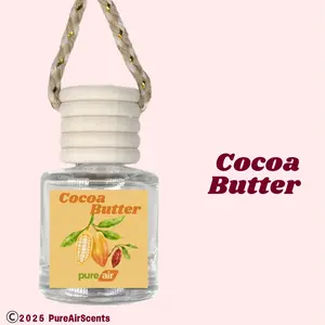 Cocoa Butter Pure Air Scented Air Freshener Oil Diffuser - Hangable Glass Woody Design - Lasts 60+ Days - Fragrance Oil Diffuser
