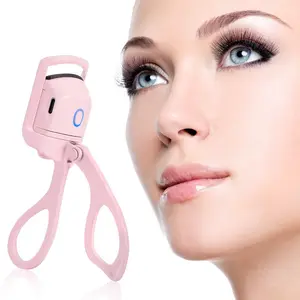 Heated Eyelash Curlers, Electric Eyelash Curler Rechargeable Eye Lash Curler with Dual Eyelash Separator Tool, Quick Curling Eye Lashes for Long Lasting, Pink