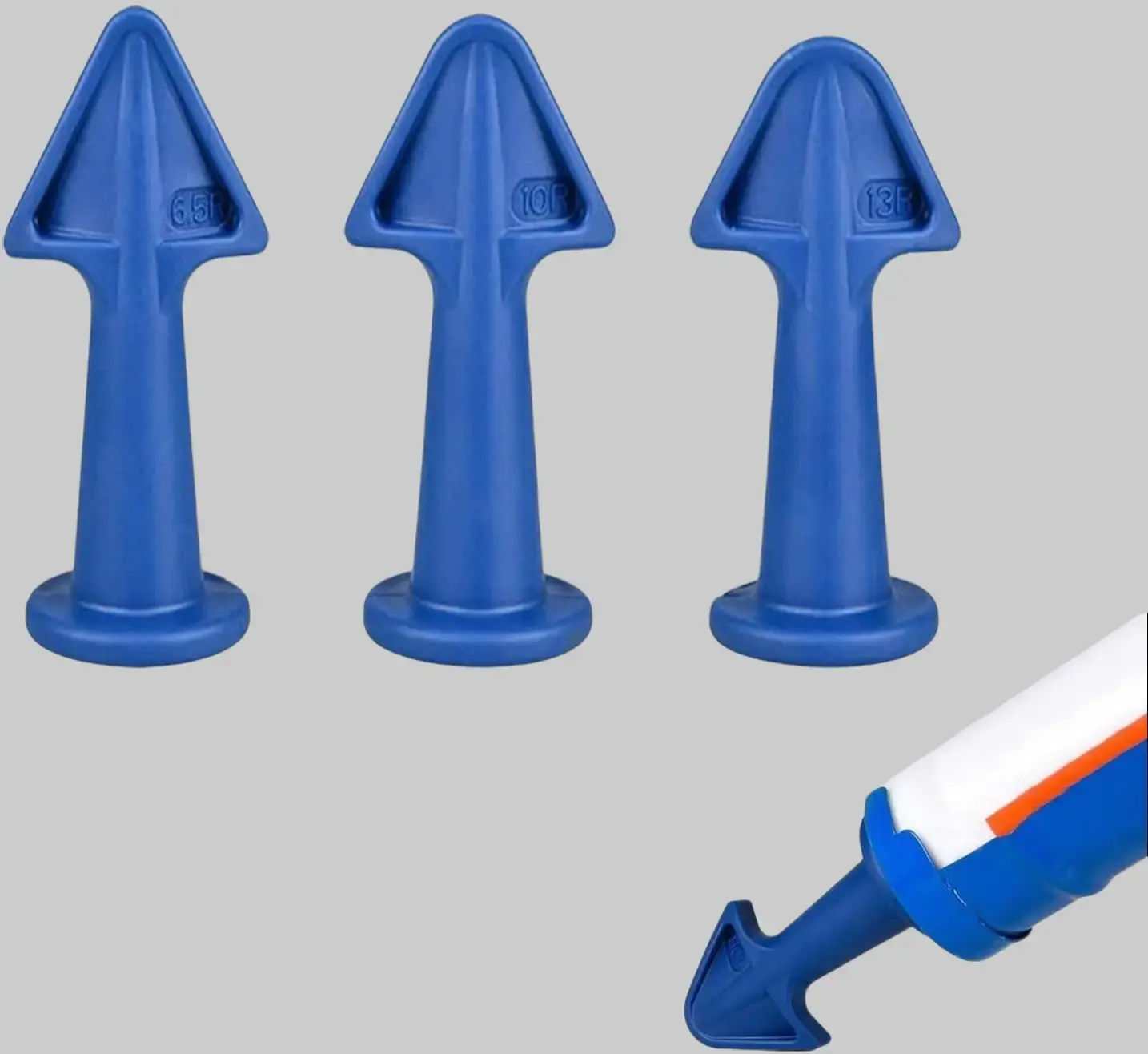 Caulk Tip Tool Caulking Tips Set with Nozzle Adapter Silicone Caulk Applicator Tools Reusable Nozzles for Finishing Grout and Sealant Caulk Gun Accessories for Easy Application 6.5R 10R 13R