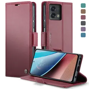 Moto G Stylus 5g Protective Phone Case with Card Holder, RFID Blocking Wallet Cover, Durable Stand Magnetic Closure Shockproof Shell