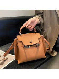 Premium first-layer cowhide Kelly bag 2025 new leather women's bag trendy fashion handbag shoulder messenger bag Casual Cowhide Bag