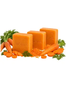 3 PACK CARROT SOAP- SAVON CARROT, Skin Brightening Carrot Complexion Soap Skin Tone Improvement w/Carrot Oil,   carrot soap Formulated to Clean and Refresh Skin, with Carrot Oil, Glycerin, Beta Carotene, Vitamin A, and Olive Oil