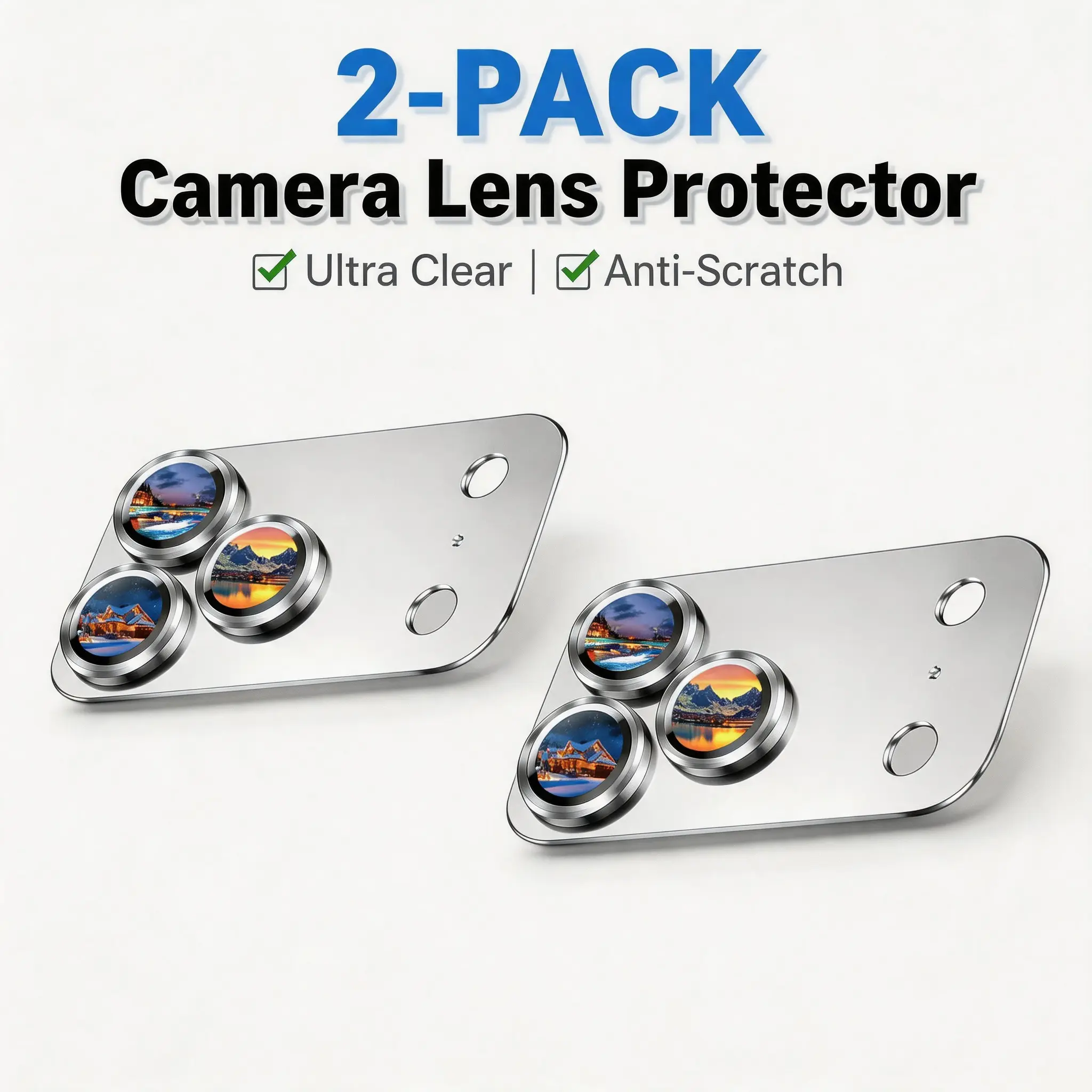 2 Pack Camera Lens Protector for iPhone 17 Pro Max, Tempered Glass & Aluminum Alloy Accessories, Durable Shatterproof Protection, Case Friendly, Easy Installation