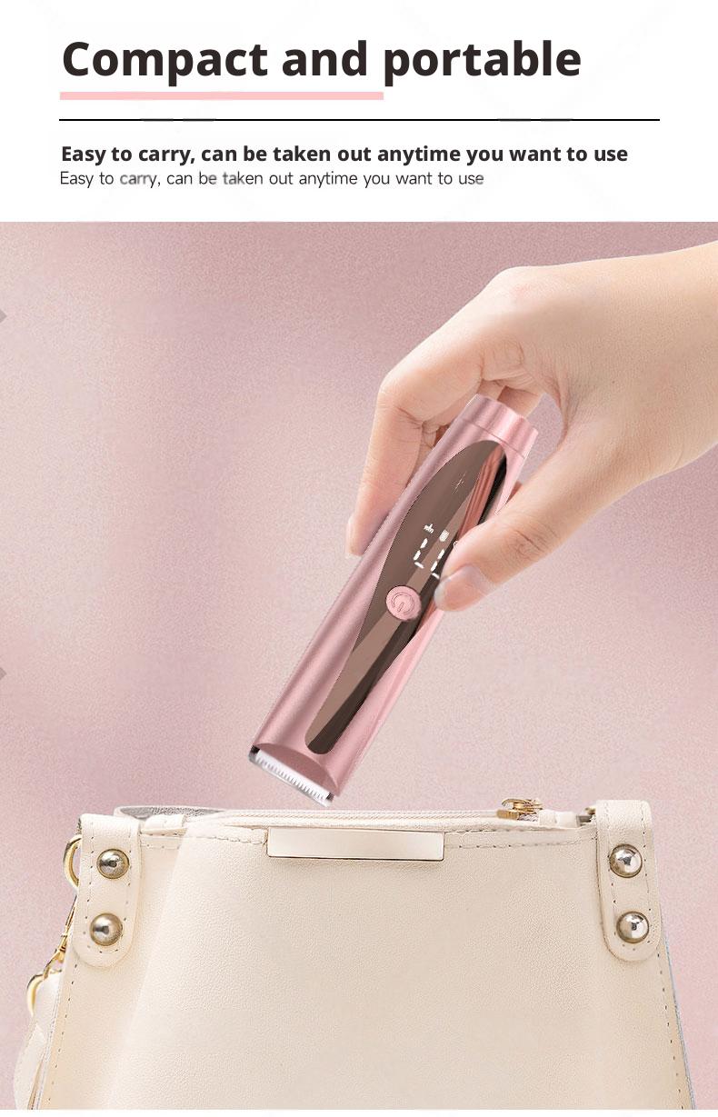 【Bikini Essentials】Bikini Trimmer for Women, Painless Electric Razors for Silk Skin,Electric Shaver and Razor Rechargeable 2-in-1 Body and Facial Epilator, Dual Heads for Painless Trimming of Pubic Hair, Face, Underarms and Legs, Summer Gift