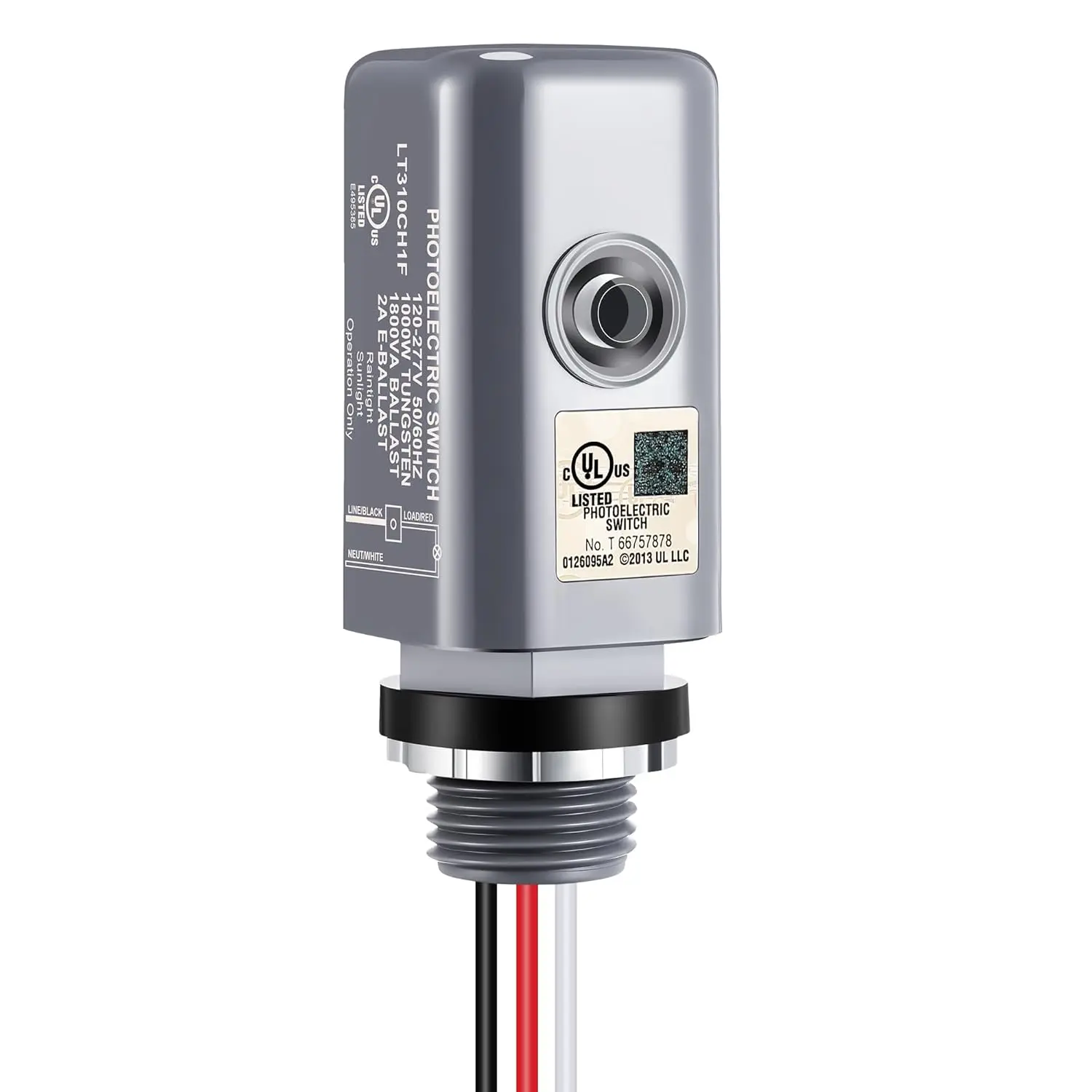 Photocell Sensor for Outdoor Lights, 120-277VAC 50/60 Hz Swivel Mount Photocell IP54 ,  Sensor Photoelectric  for High Power Loads in Commercial or Industrial