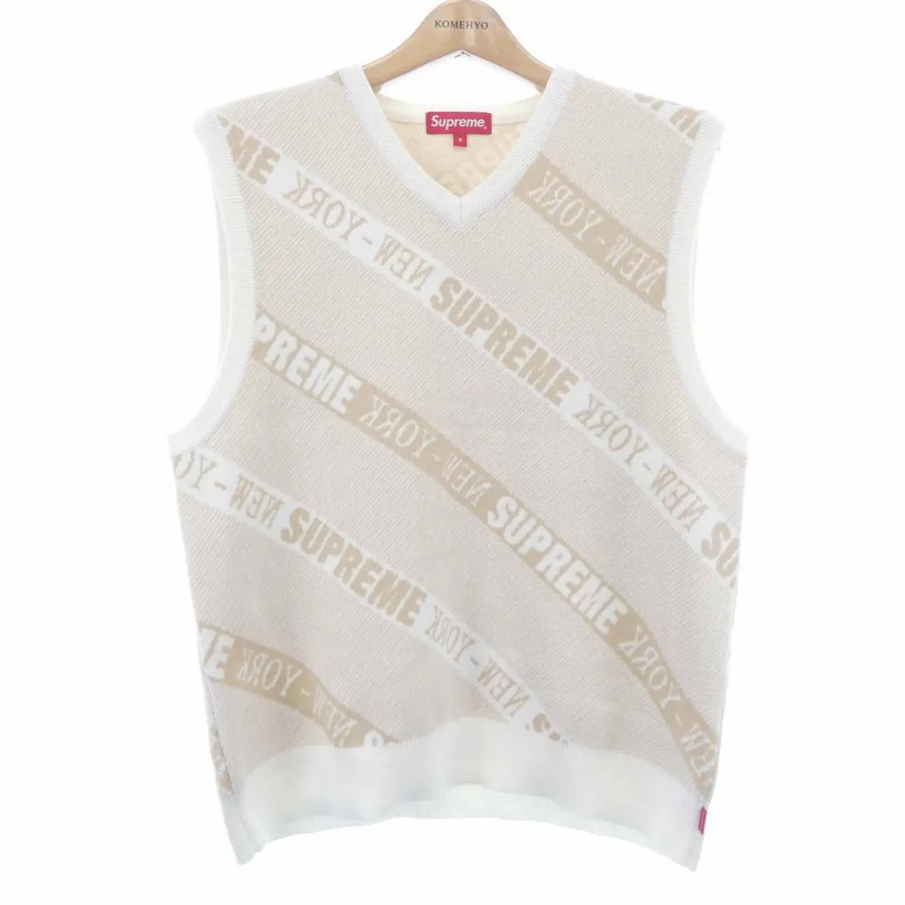Pre-owned Supreme Cotton Small Leather Goods STRIPE SWEATER VEST Vest
