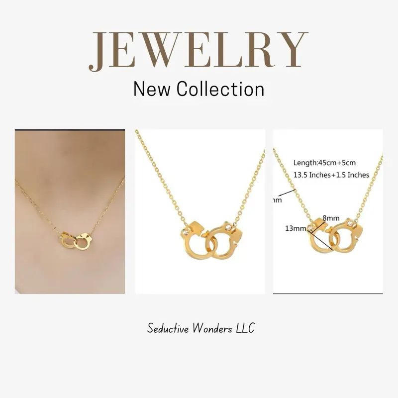New Arrival Handcuffs Pattern Inlaid Crystal Woman Necklace Pendant High Quality Titanium Steel Woman Best Necklace Jewelry Gift